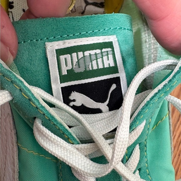 Puma Green Suede Nylon‎ Lace Up Athletic Sneakers Shoes men’s 5.5 Women 7 - Picture 8 of 11